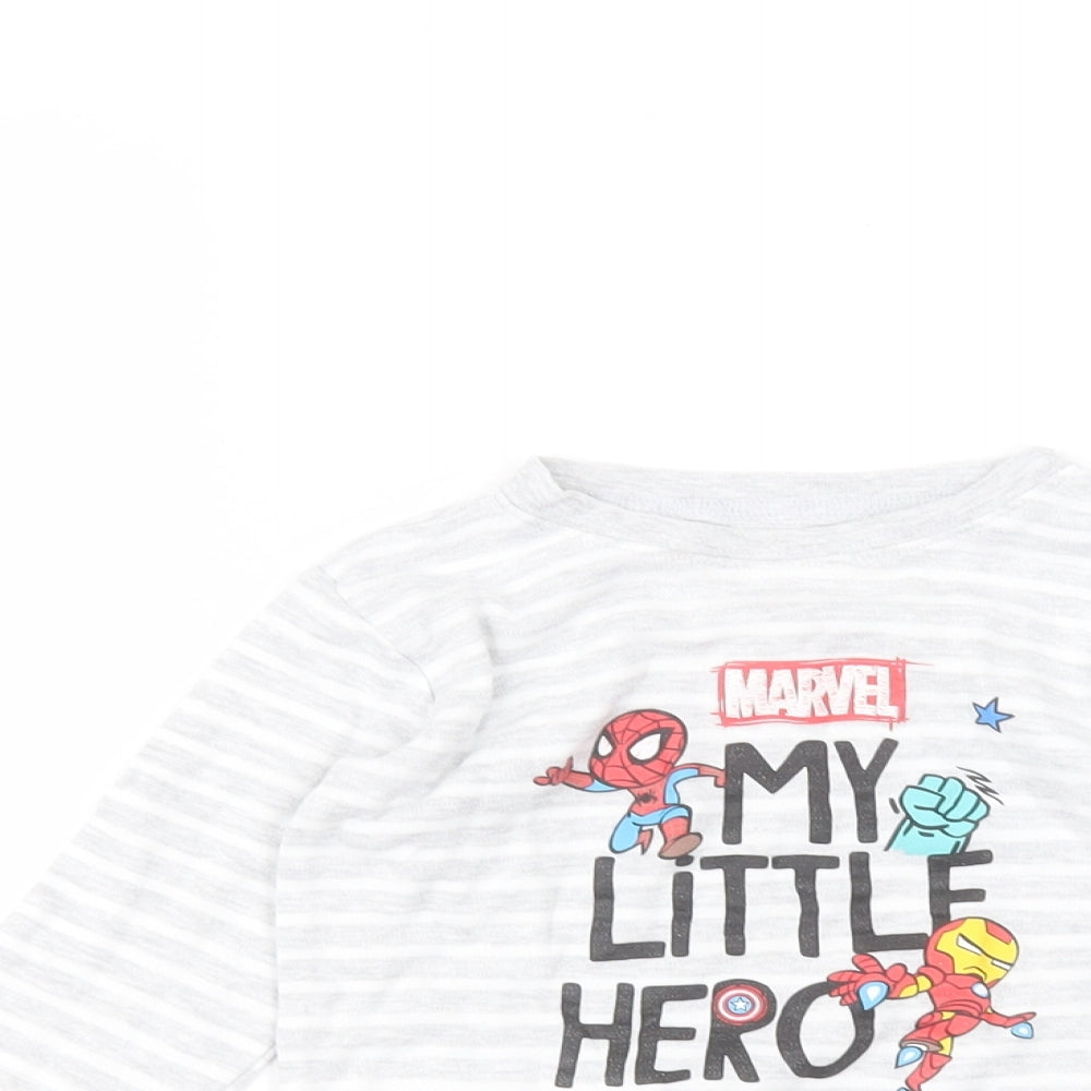 George Baby Grey Striped  Basic T-Shirt Size 18-24 Months