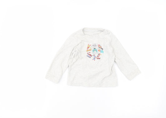 Front view of George Baby White Basic T-Shirt, size 12-18, Months