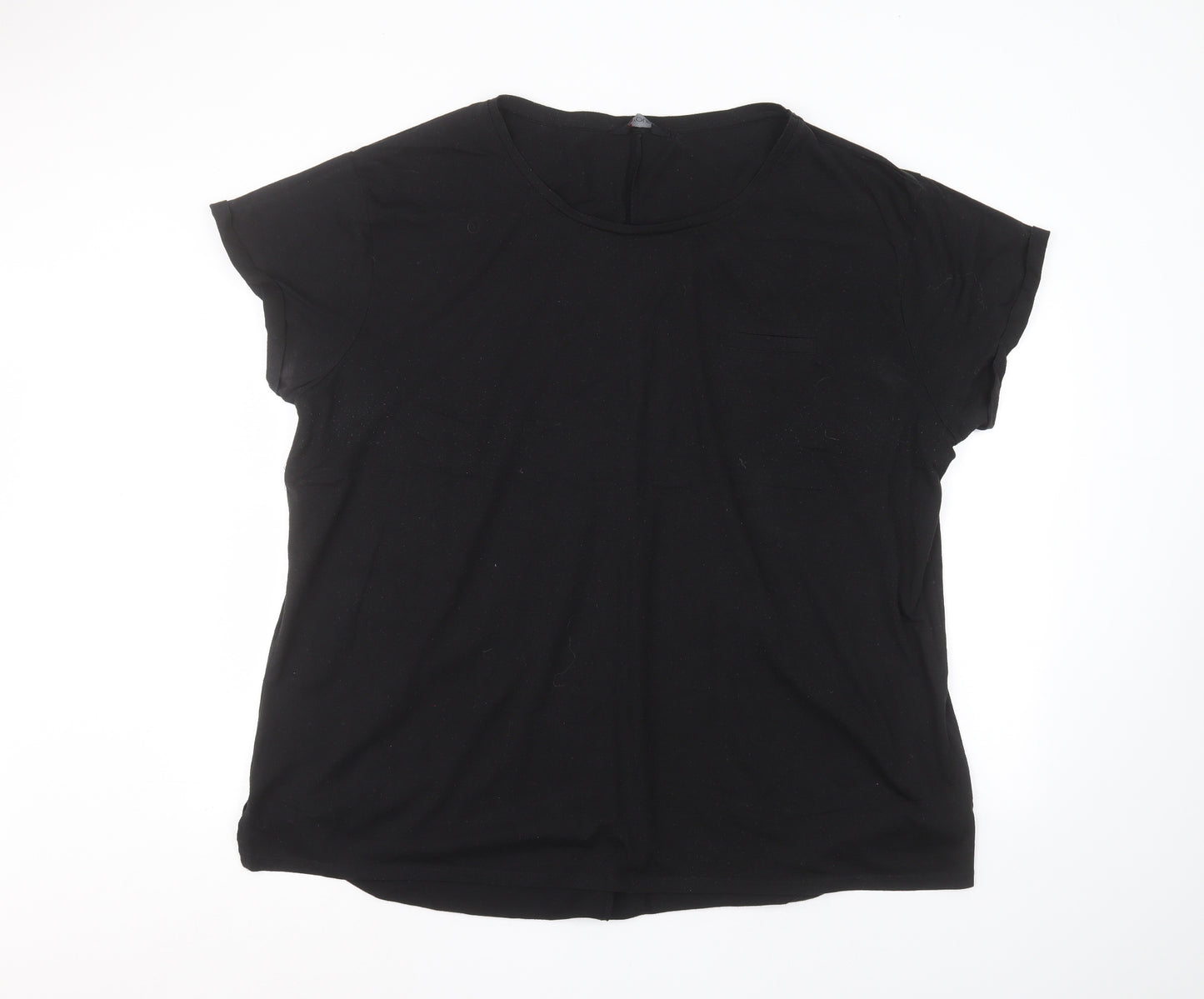 Yours Womens Black   Basic T-Shirt Size 26