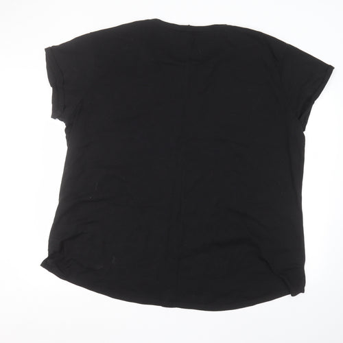 Yours Womens Black   Basic T-Shirt Size 26