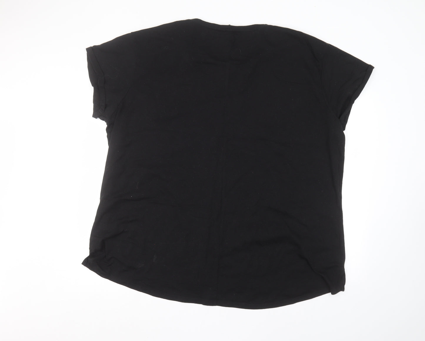Yours Womens Black   Basic T-Shirt Size 26