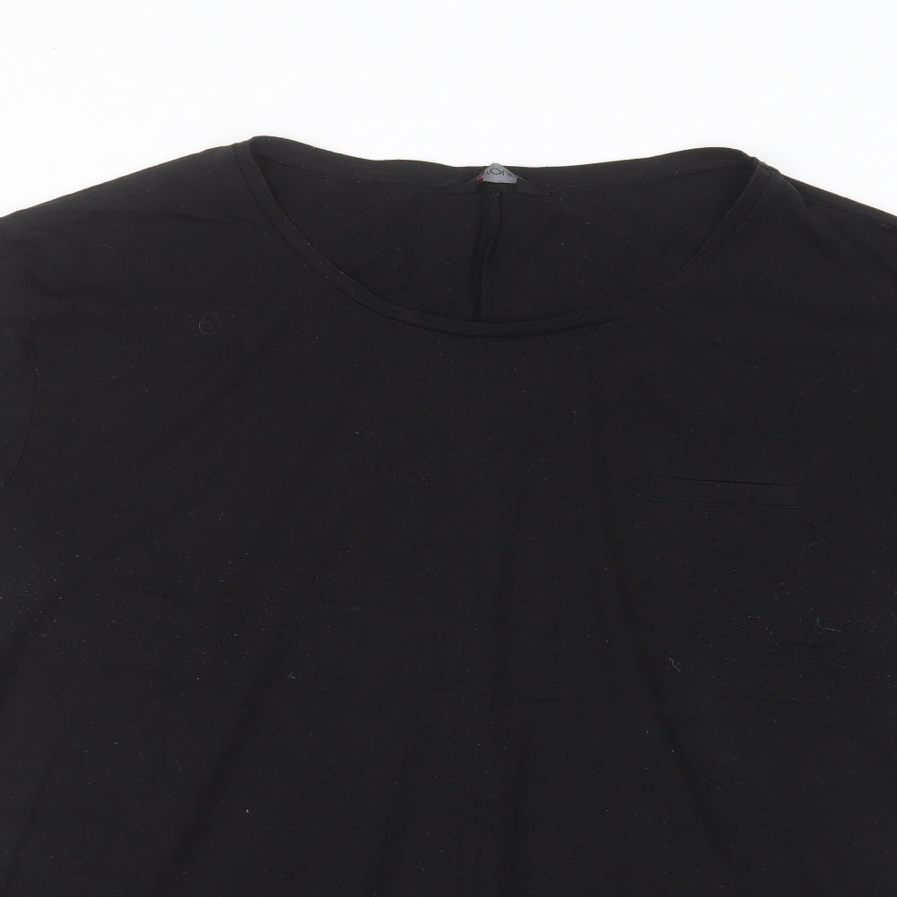Yours Womens Black   Basic T-Shirt Size 26