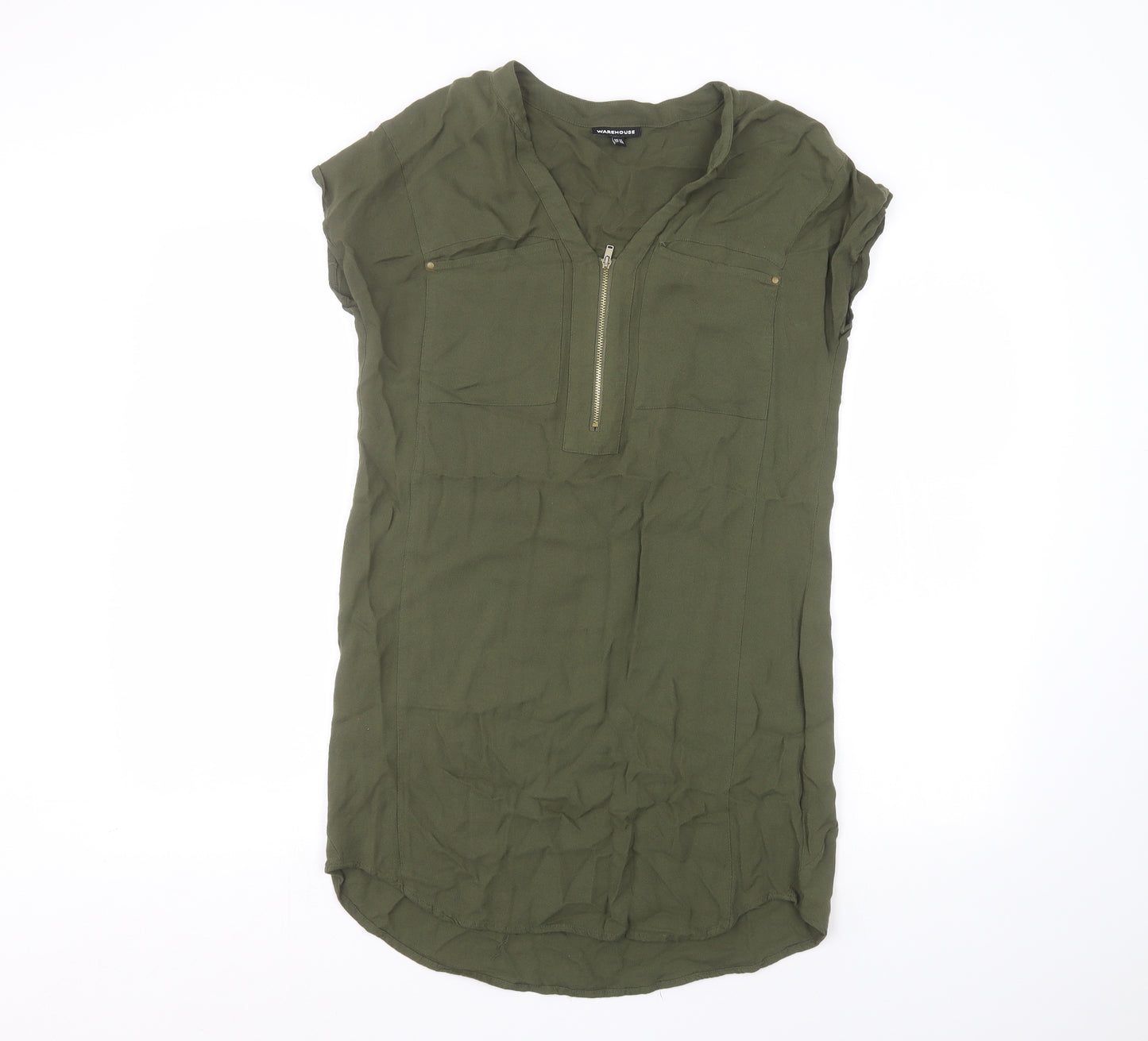 Warehouse Womens Green   Basic T-Shirt Size 12