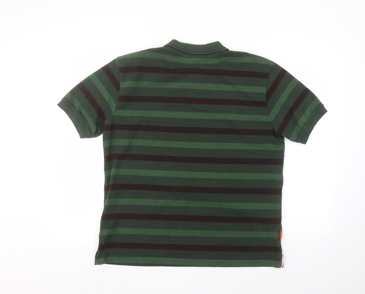 Slazenger Mens Green Striped   Polo Size M