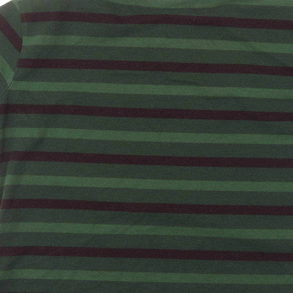 Slazenger Mens Green Striped   Polo Size M