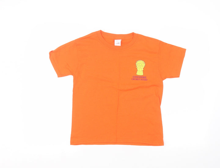 Gilden Boys Orange Basic T-Shirt Size XS