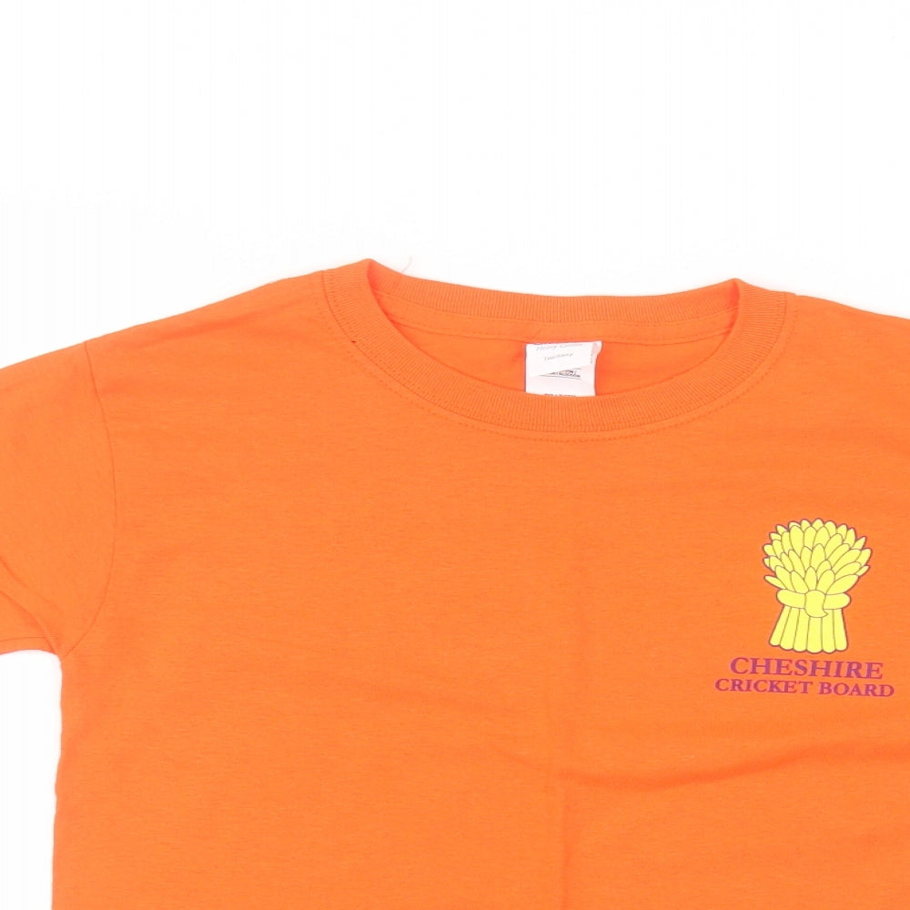Gilden Boys Orange   Basic T-Shirt Size XS