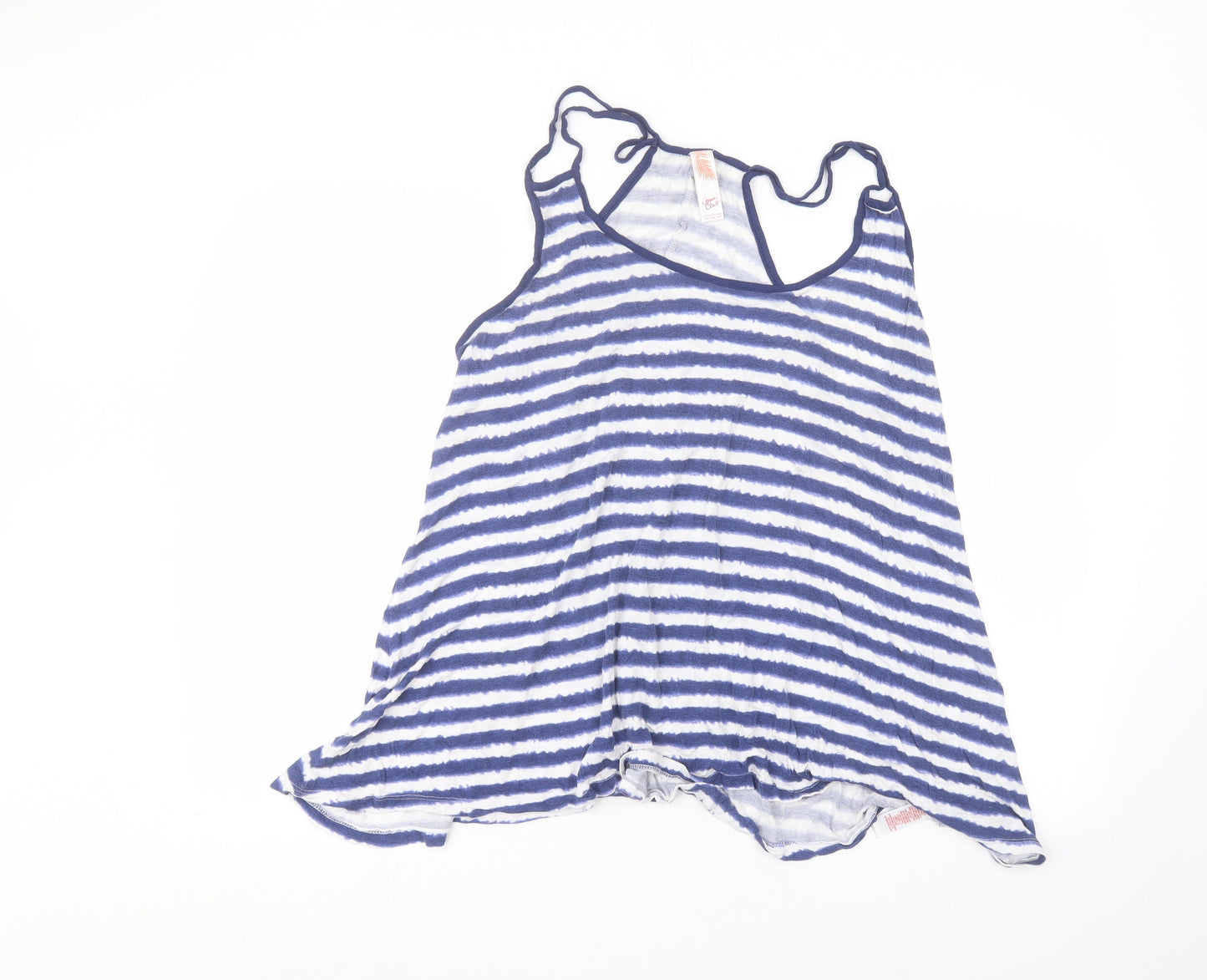 OCEAN CLUB Womens White Striped  Basic Tank Size 18