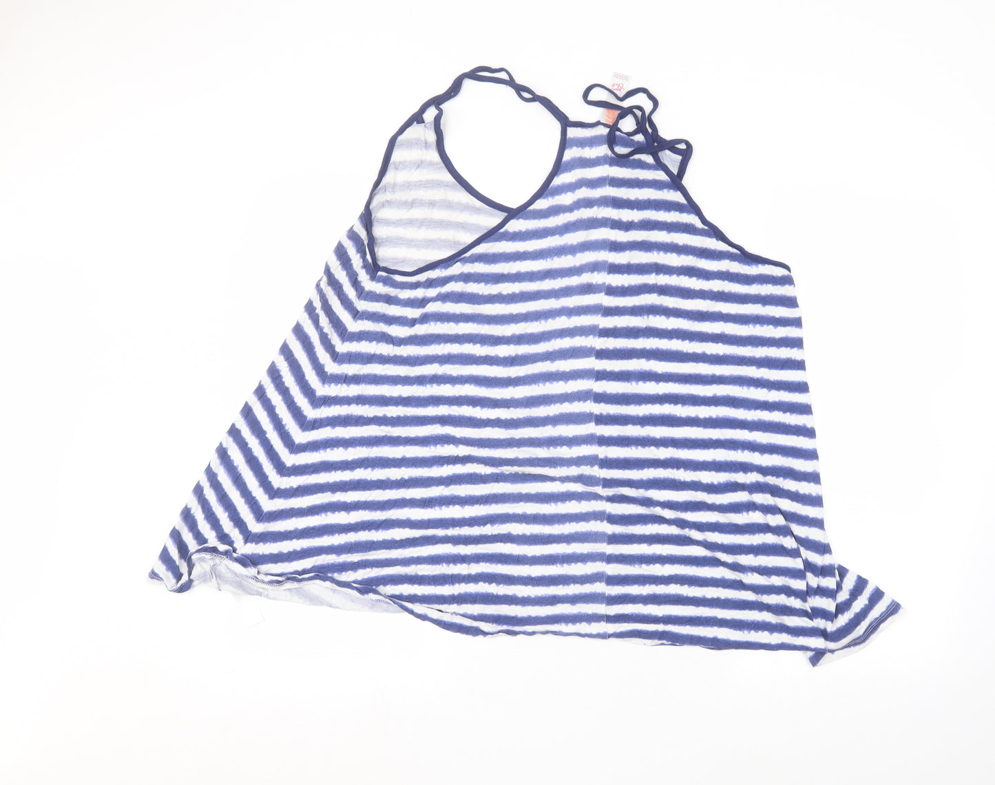 OCEAN CLUB Womens White Striped  Basic Tank Size 18