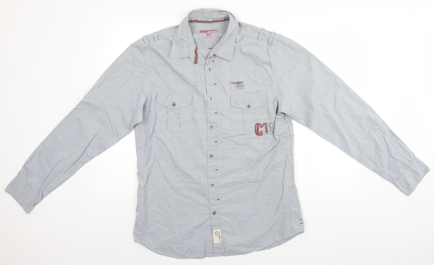 Burton Mens Grey    Button-Up Size L