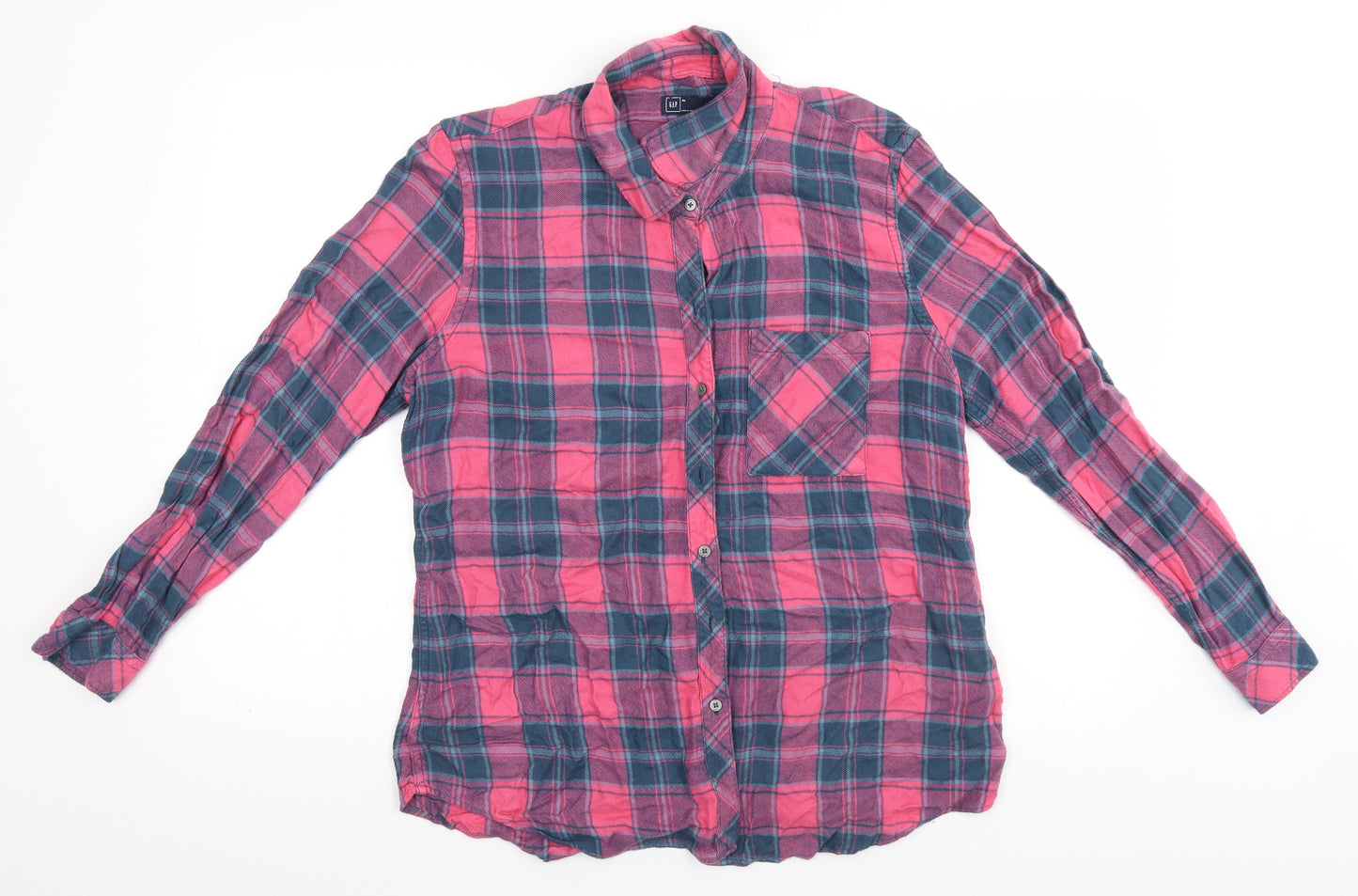 Gap Mens Red Plaid   Button-Up Size XL