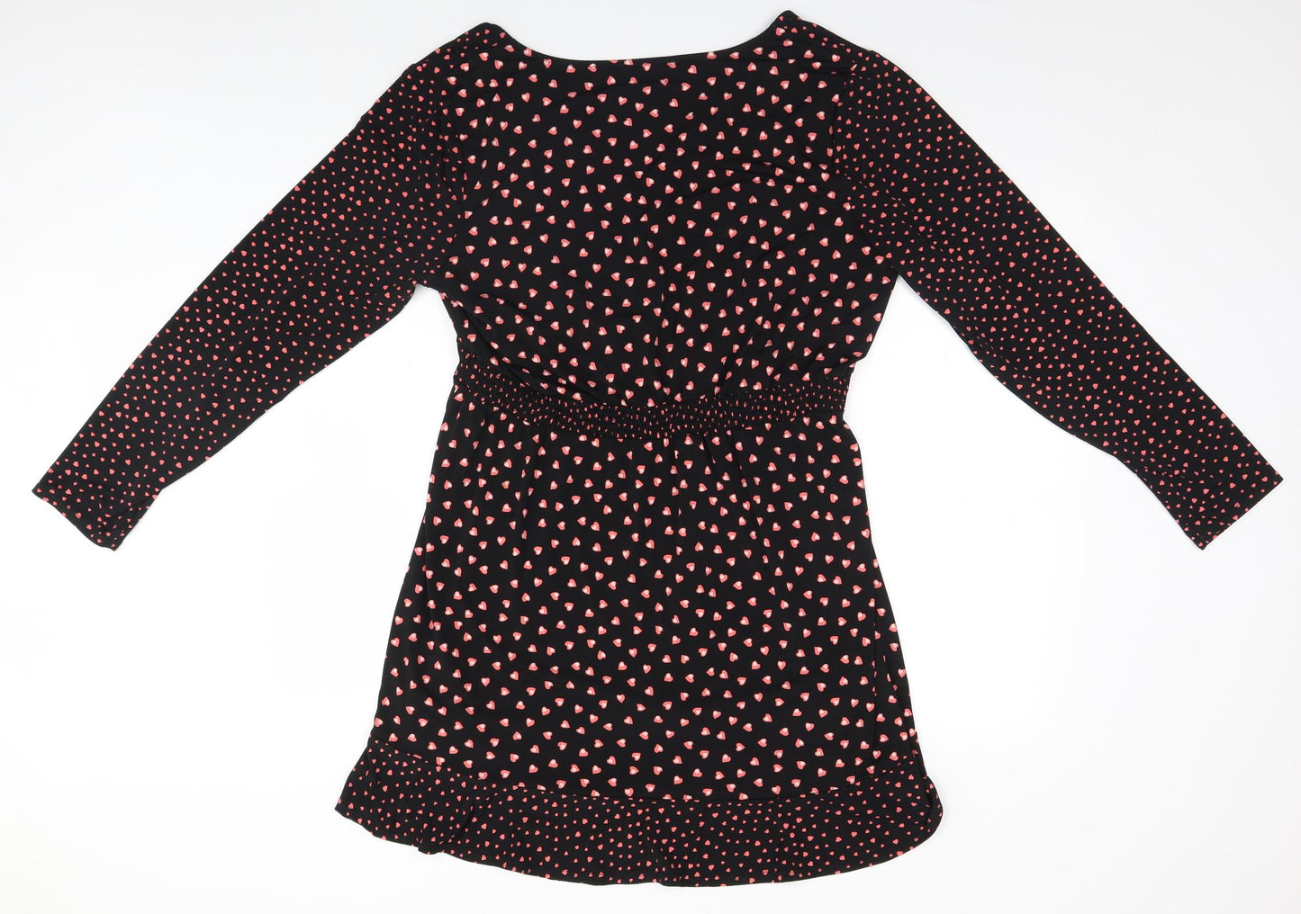 Oasis Womens Black Geometric  A-Line  Size XL  - Hearts