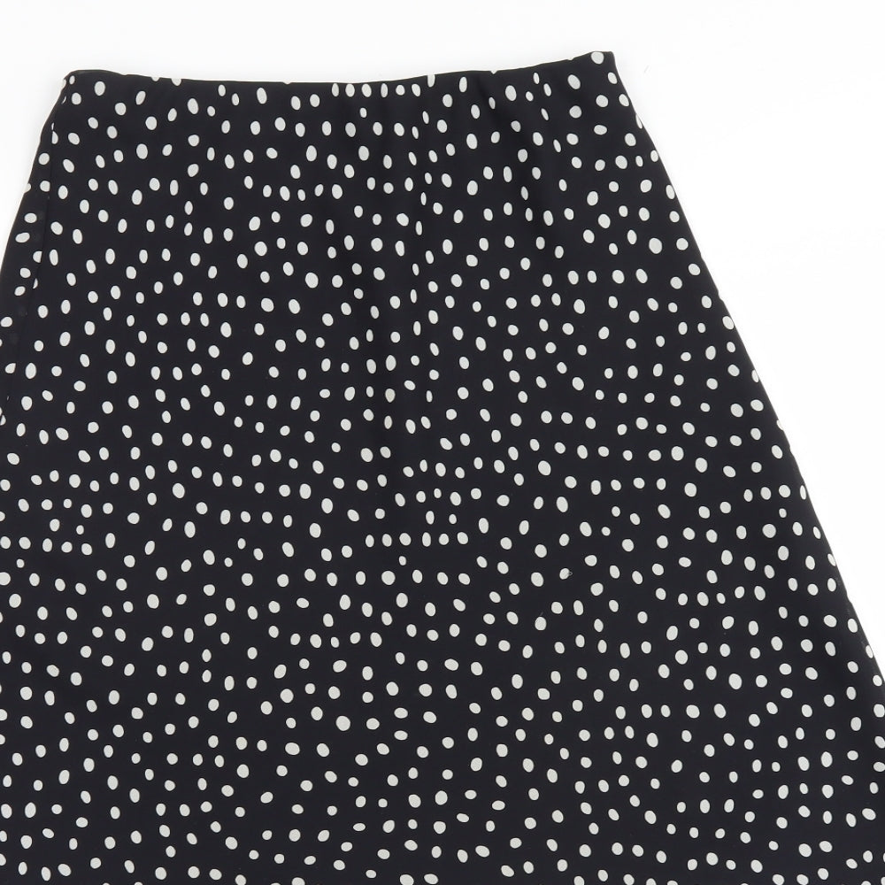 Viyella Womens Black Polka Dot  A-Line Skirt Size 8