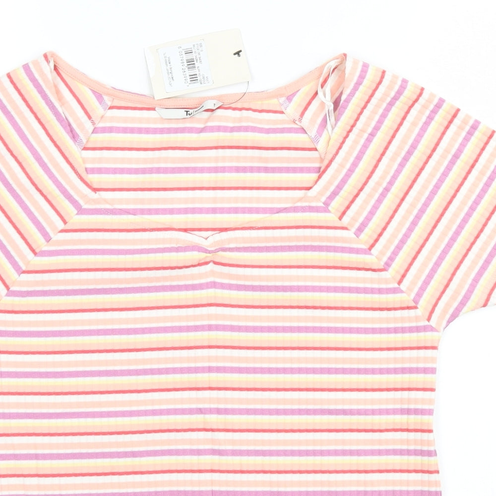 TU Womens Multicoloured Striped  Basic T-Shirt Size 12