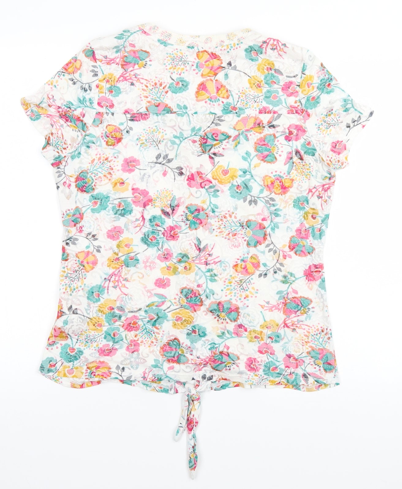 Per Una Womens Ivory Floral  Basic Button-Up Size 14
