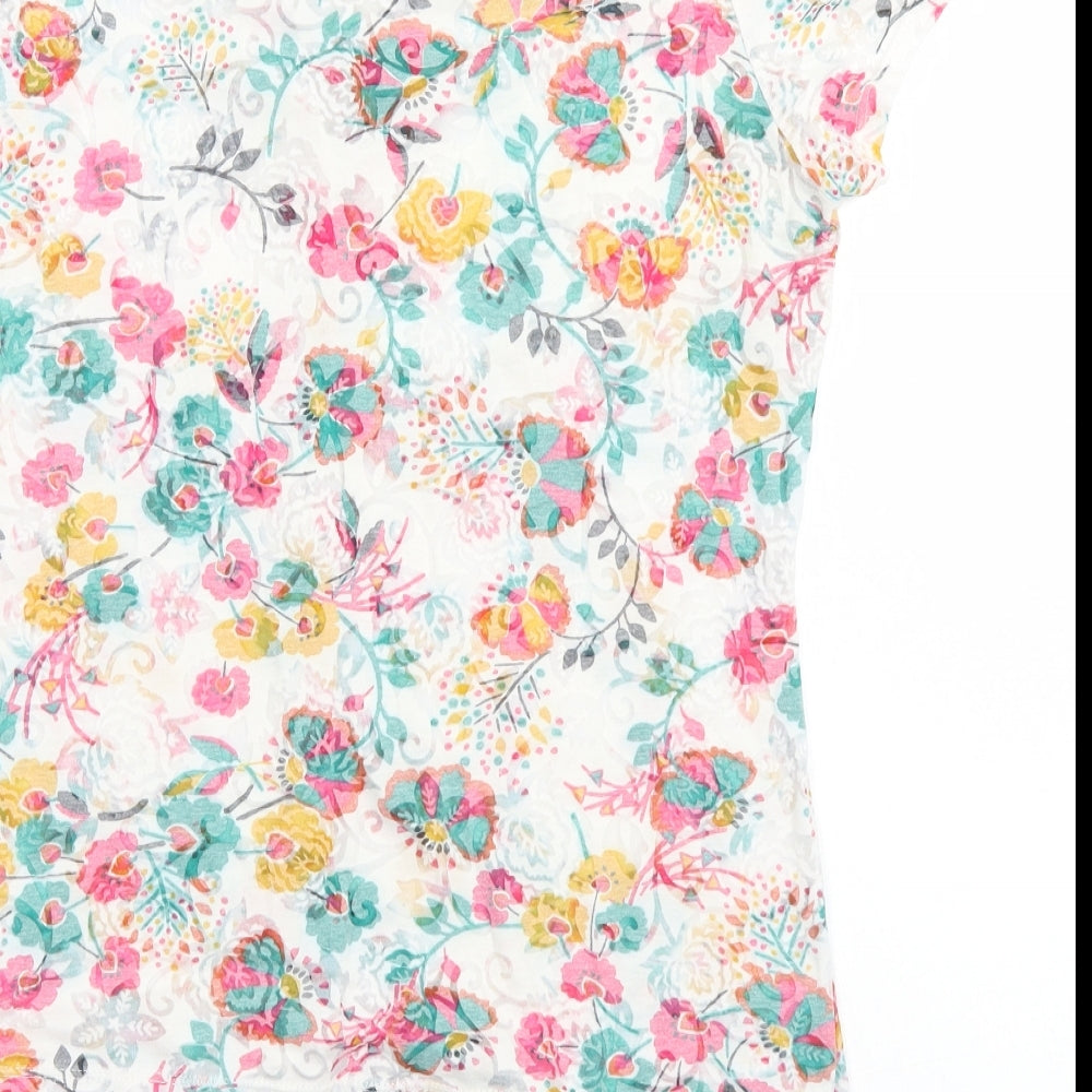 Per Una Womens Ivory Floral  Basic Button-Up Size 14