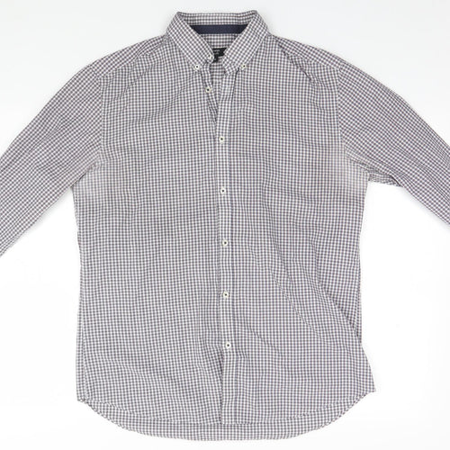 George Womens Blue Plaid  Basic Button-Up Size 16