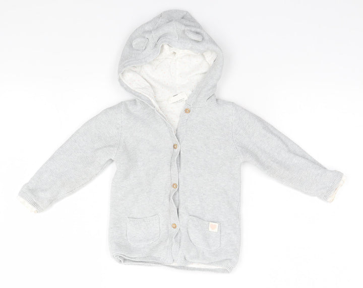 PURE Collection Baby Grey   Cardigan Jumper Size 18-24 Months