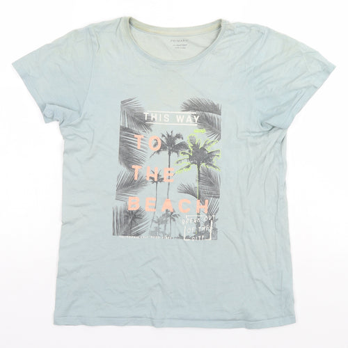 Primark Boys Grey   Basic T-Shirt Size 11-12 Years  - This way to the Beach