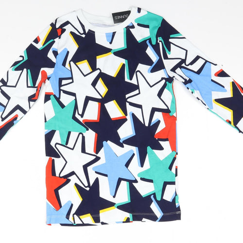 Dunnes Stores Boys White Geometric   Pyjama Top   - Stars