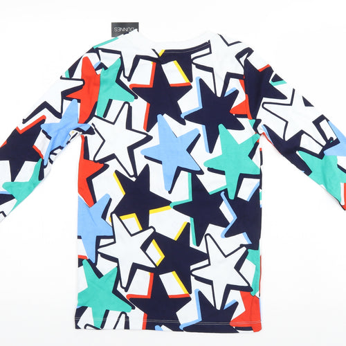 Dunnes Stores Boys White Geometric   Pyjama Top   - Stars