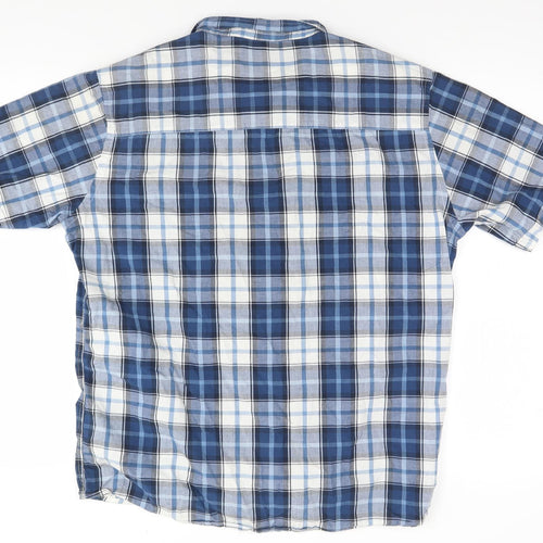 Wardrobe Mens Blue Plaid   Button-Up Size XL