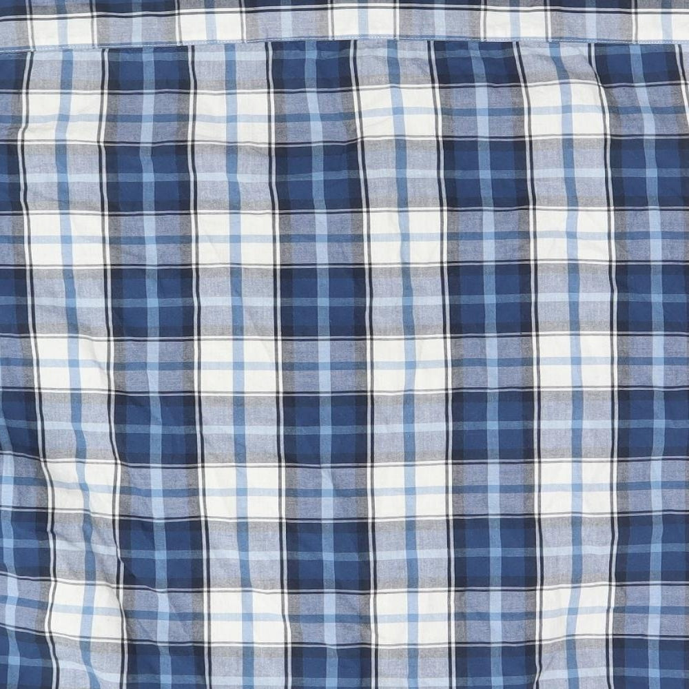 Wardrobe Mens Blue Plaid   Button-Up Size XL