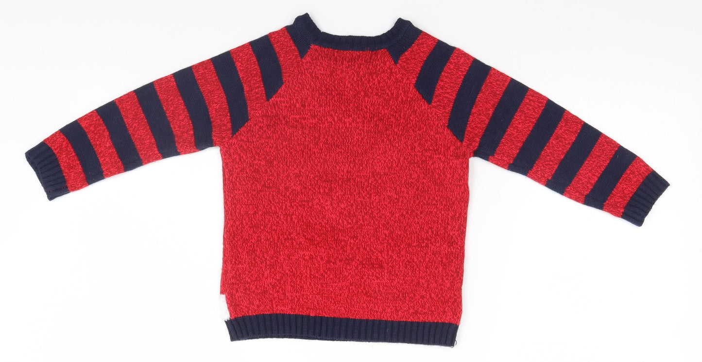 George Boys Red   Pullover Jumper Size 3-4 Years  - Christmas, Snowman