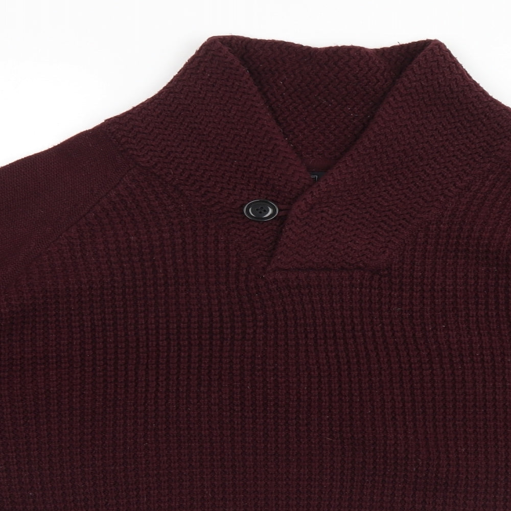 F&F Mens Red   Pullover Jumper Size XL