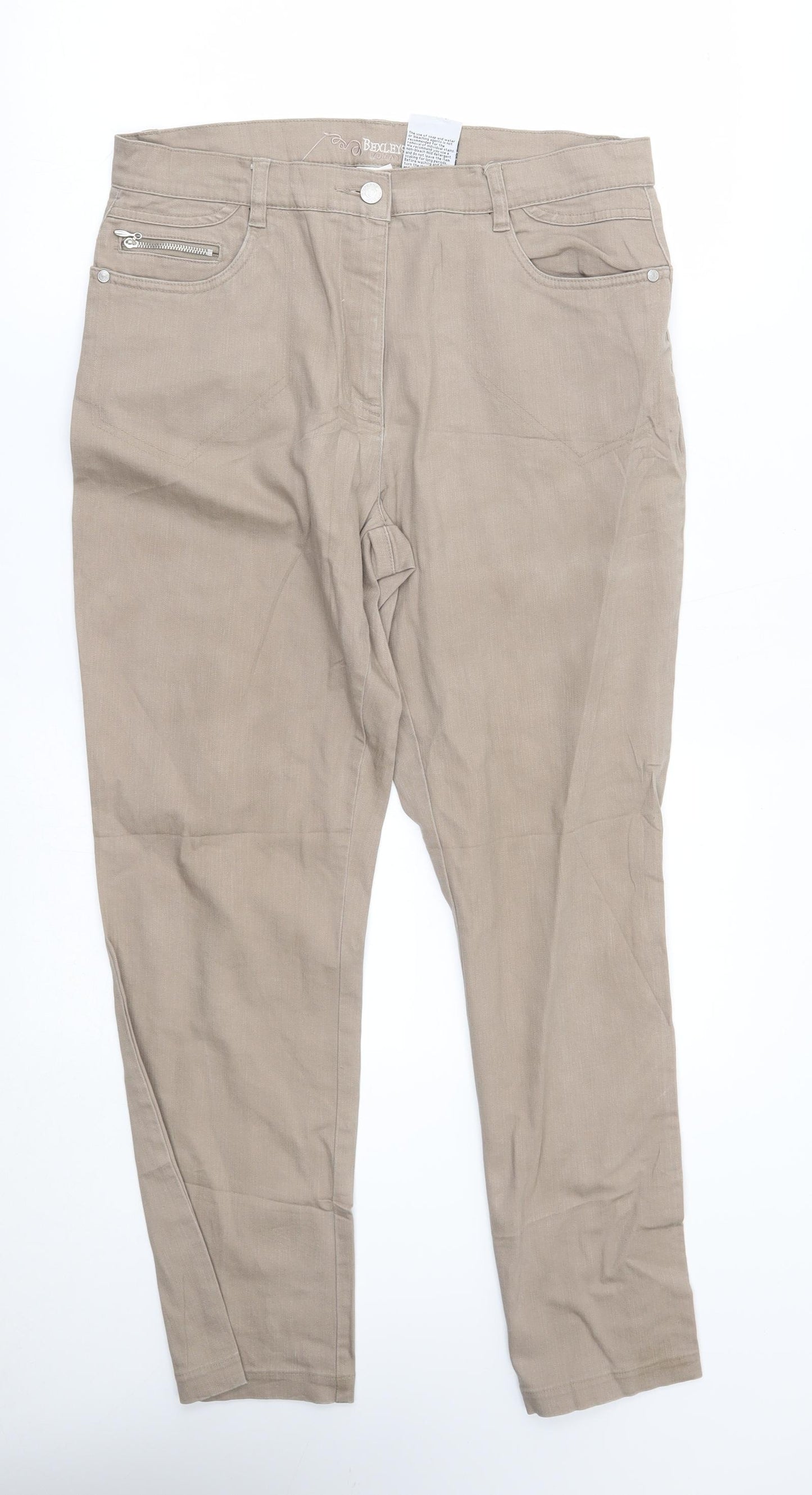 beyleys Womens Beige   Straight Jeans Size 14 L27 in