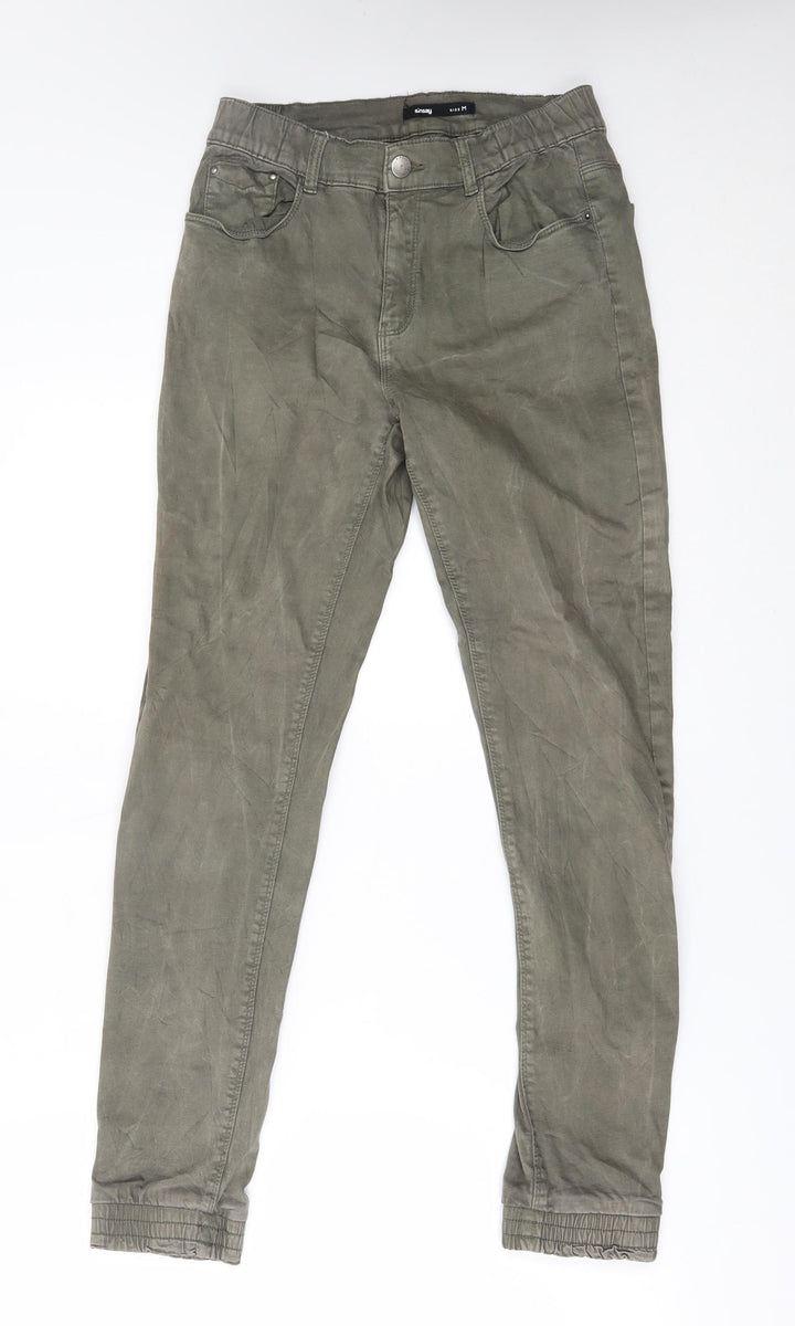 sinsay Womens Green   Skinny Jeans Size M L27 in - elastic cuffs