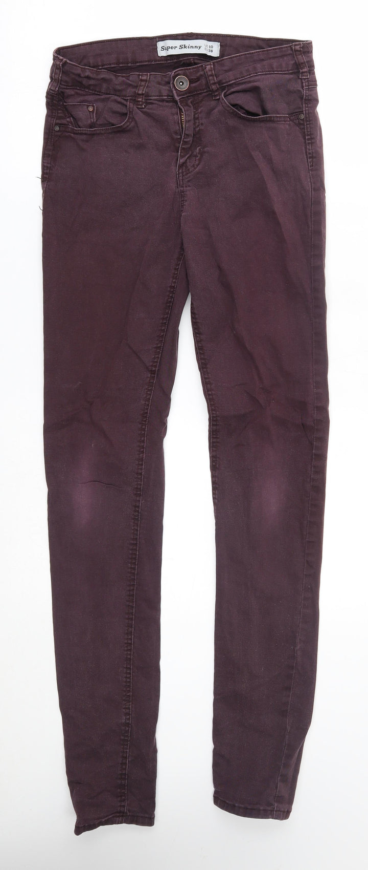 Preworn Womens Red   Skinny Jeans Size 10 L31 in - super skinny