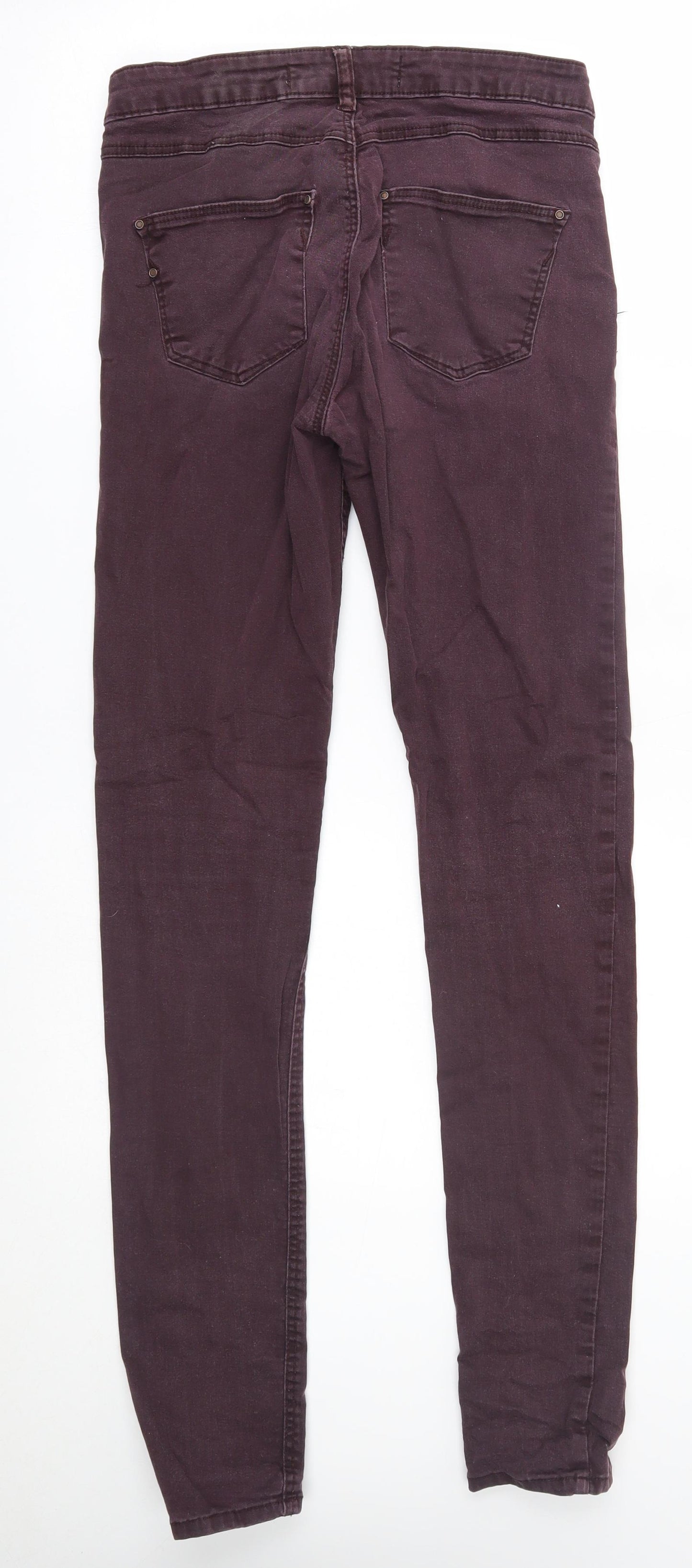 Preworn Womens Red   Skinny Jeans Size 10 L31 in - super skinny