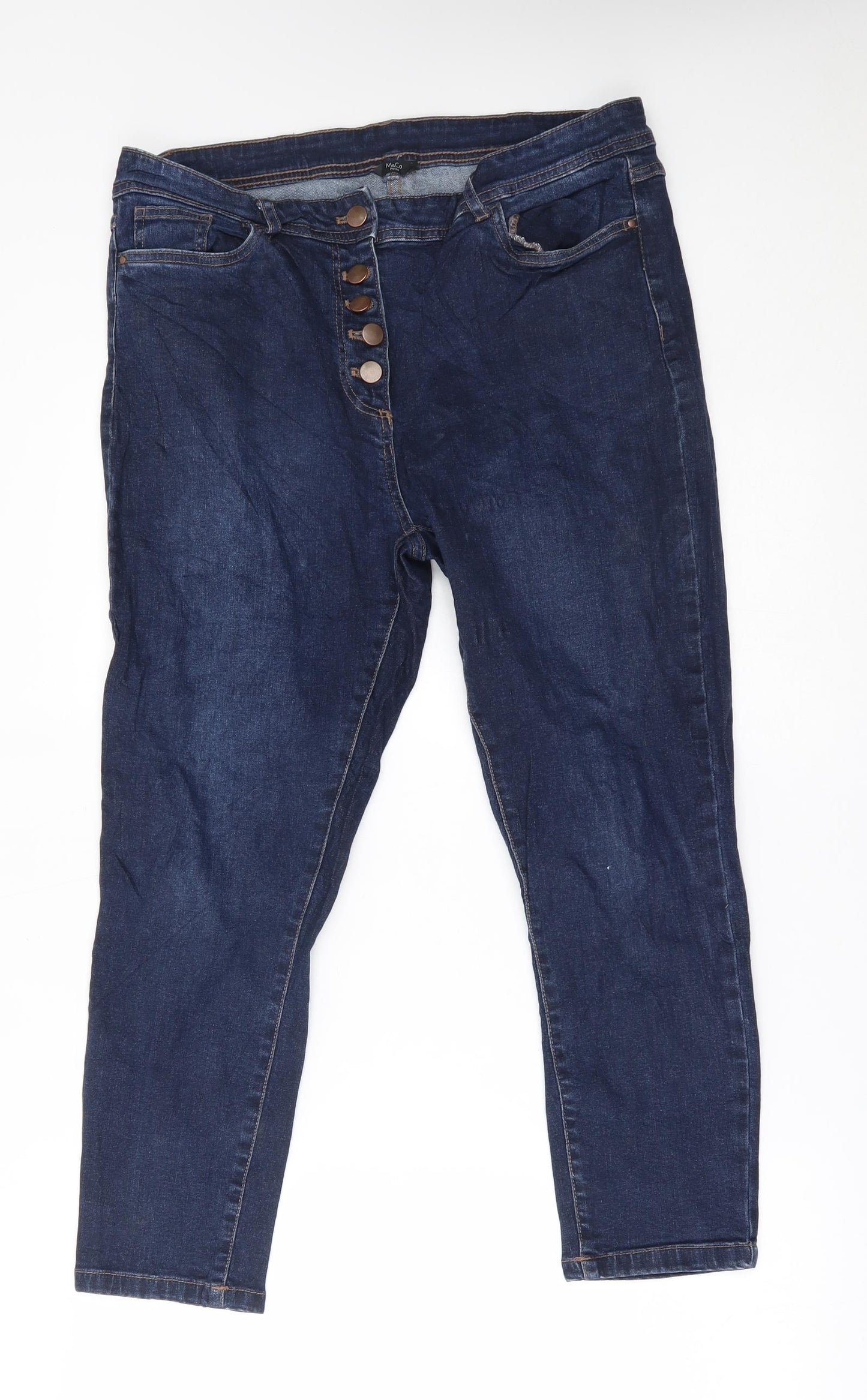 M&Co Womens Blue   Straight Jeans Size 14 L23 in