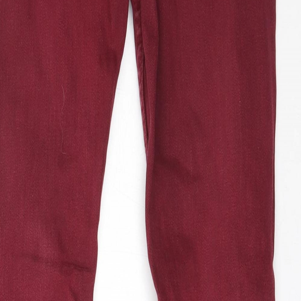 Topshop Womens Red   Skinny Jeans Size 26 in L30 in