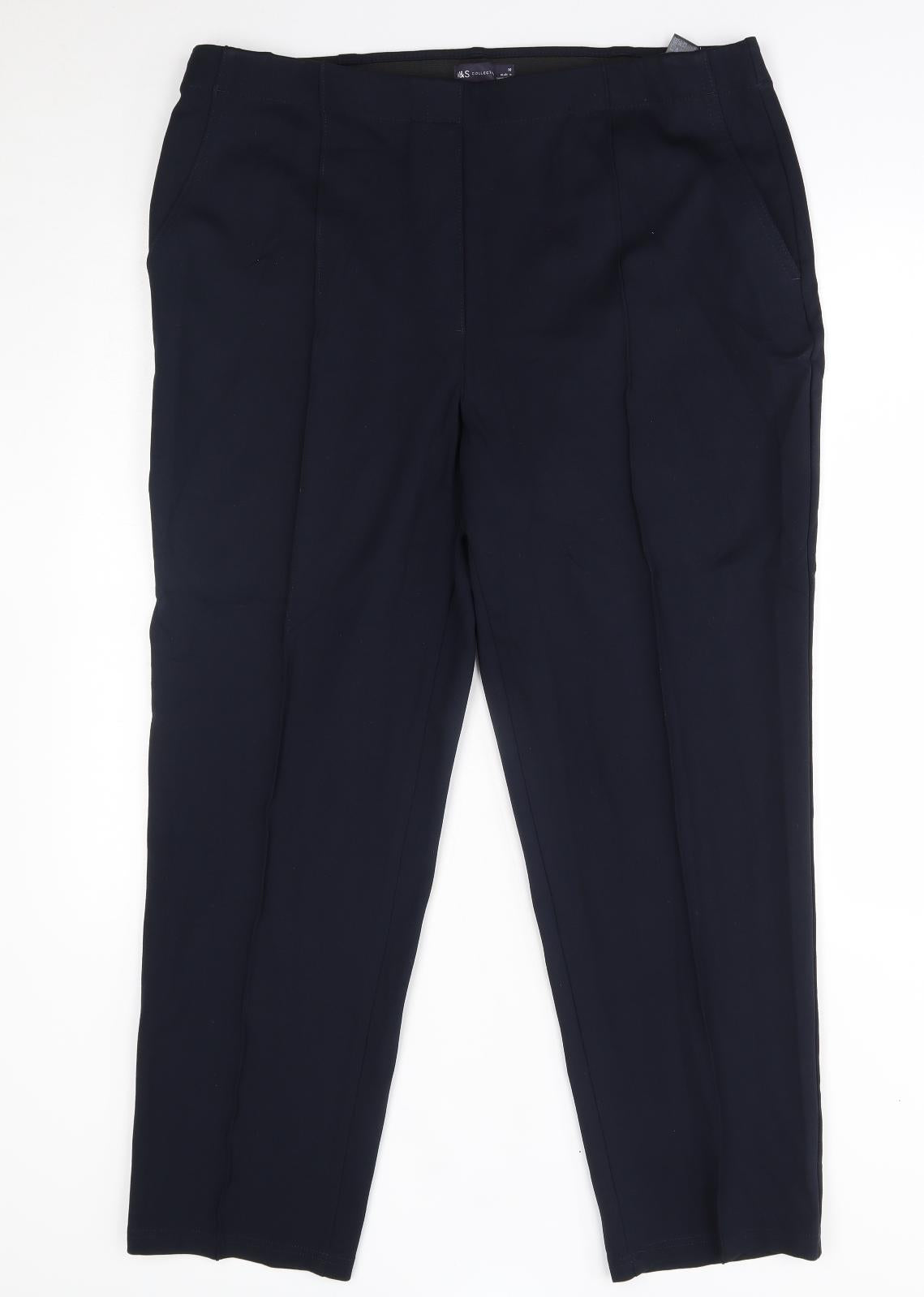 M&S Womens Blue   Trousers  Size 18 L28 in