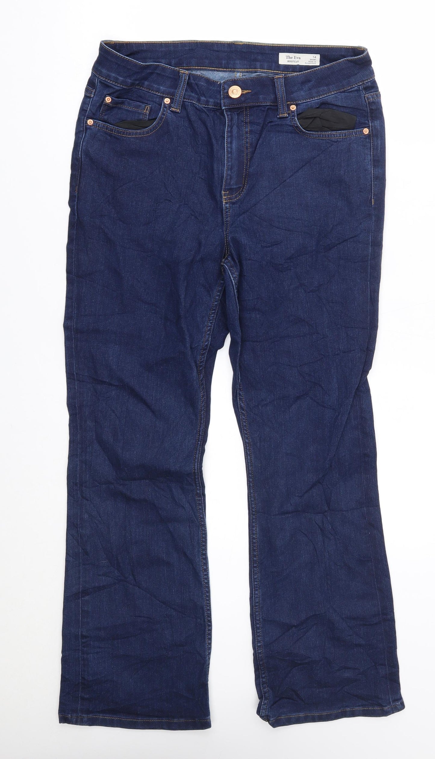 M&S Womens Blue   Bootcut Jeans Size 14 L28 in