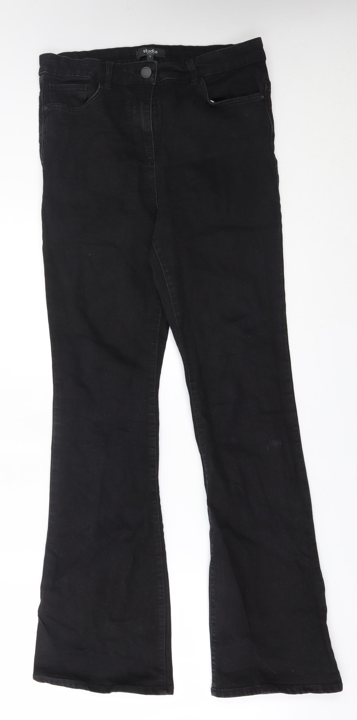 Studio Womens Black   Bootcut Jeans Size 12 L28 in