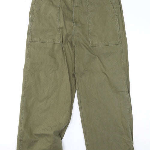M&S Womens Green   Wide-Leg Jeans Size 16 L27 in