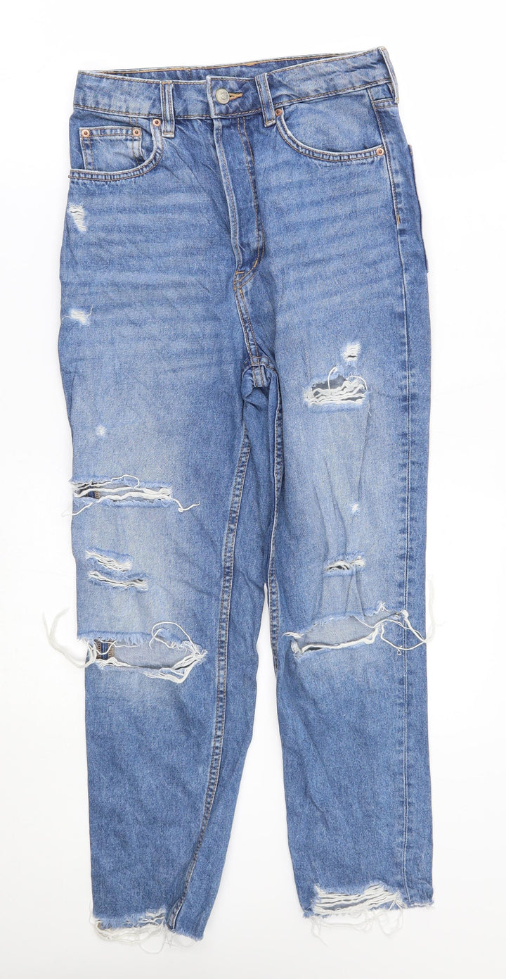 H&M Womens Blue Tapered Jeans Size 8 L25 in
