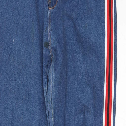 Be Cool Womens Blue Striped  Skinny Jeans Size 8 L28 in