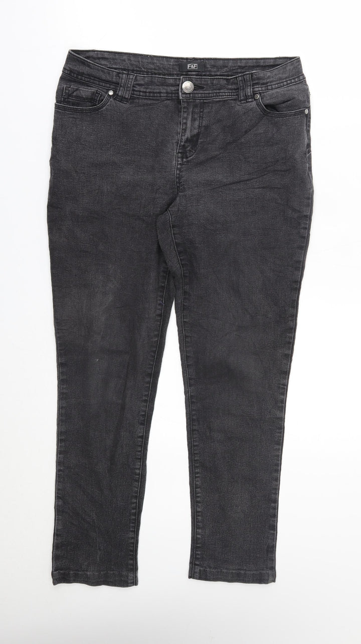 F&F Womens Grey Skinny Jeans Size 32 in L25 in