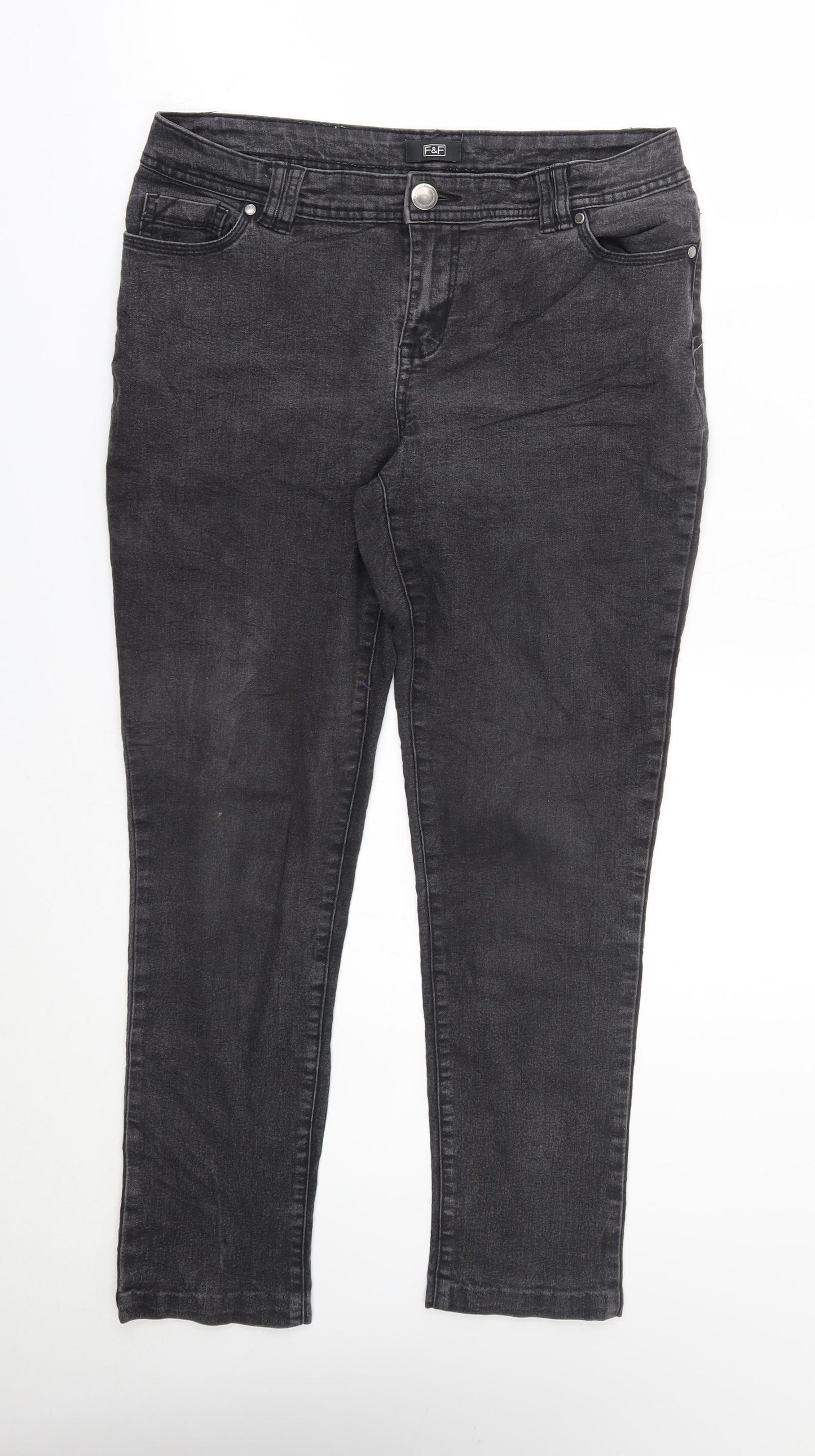 F&F Womens Grey   Skinny Jeans Size 32 in L25 in