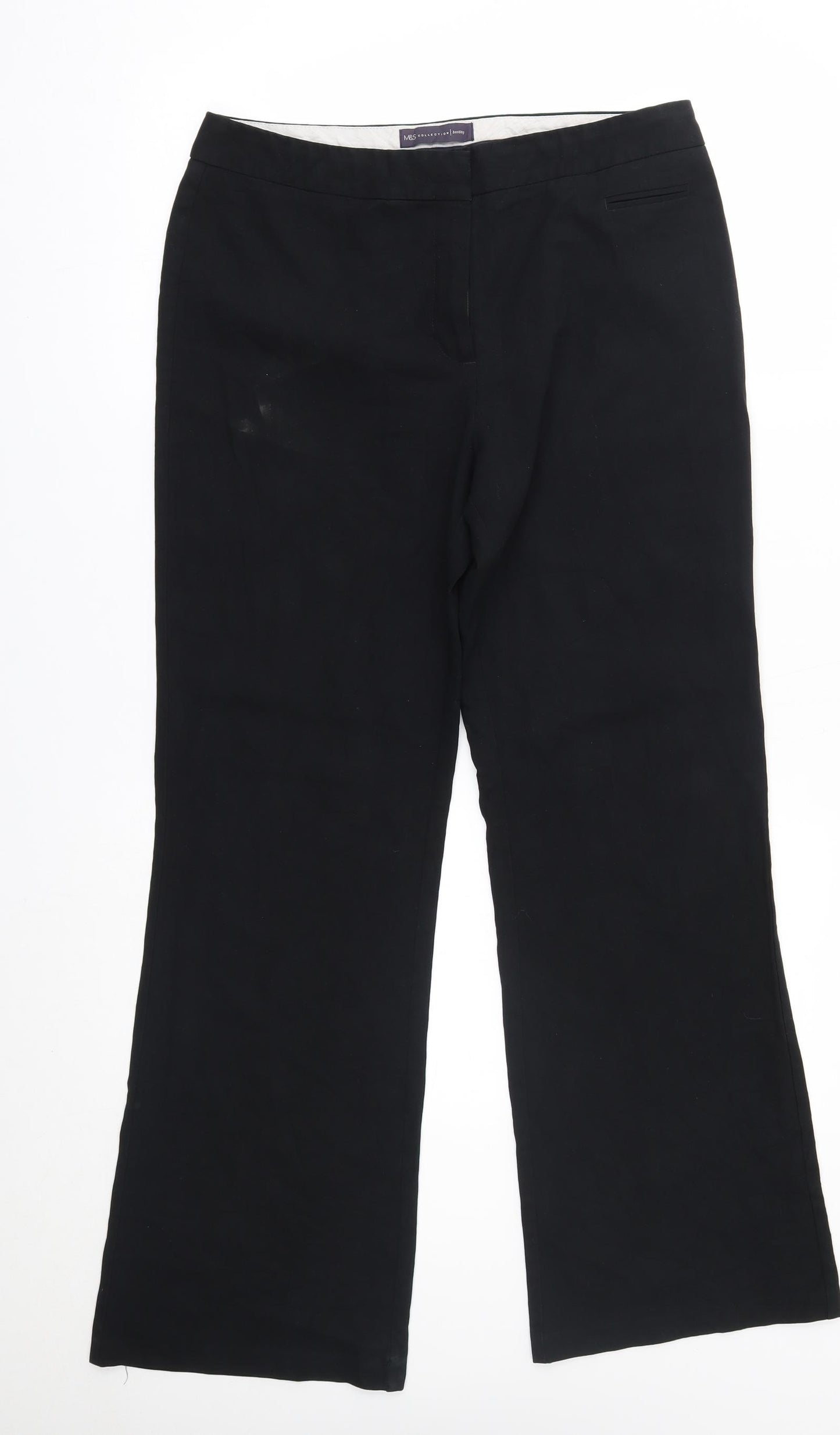 M&S Womens Black   Trousers  Size 12 L29 in