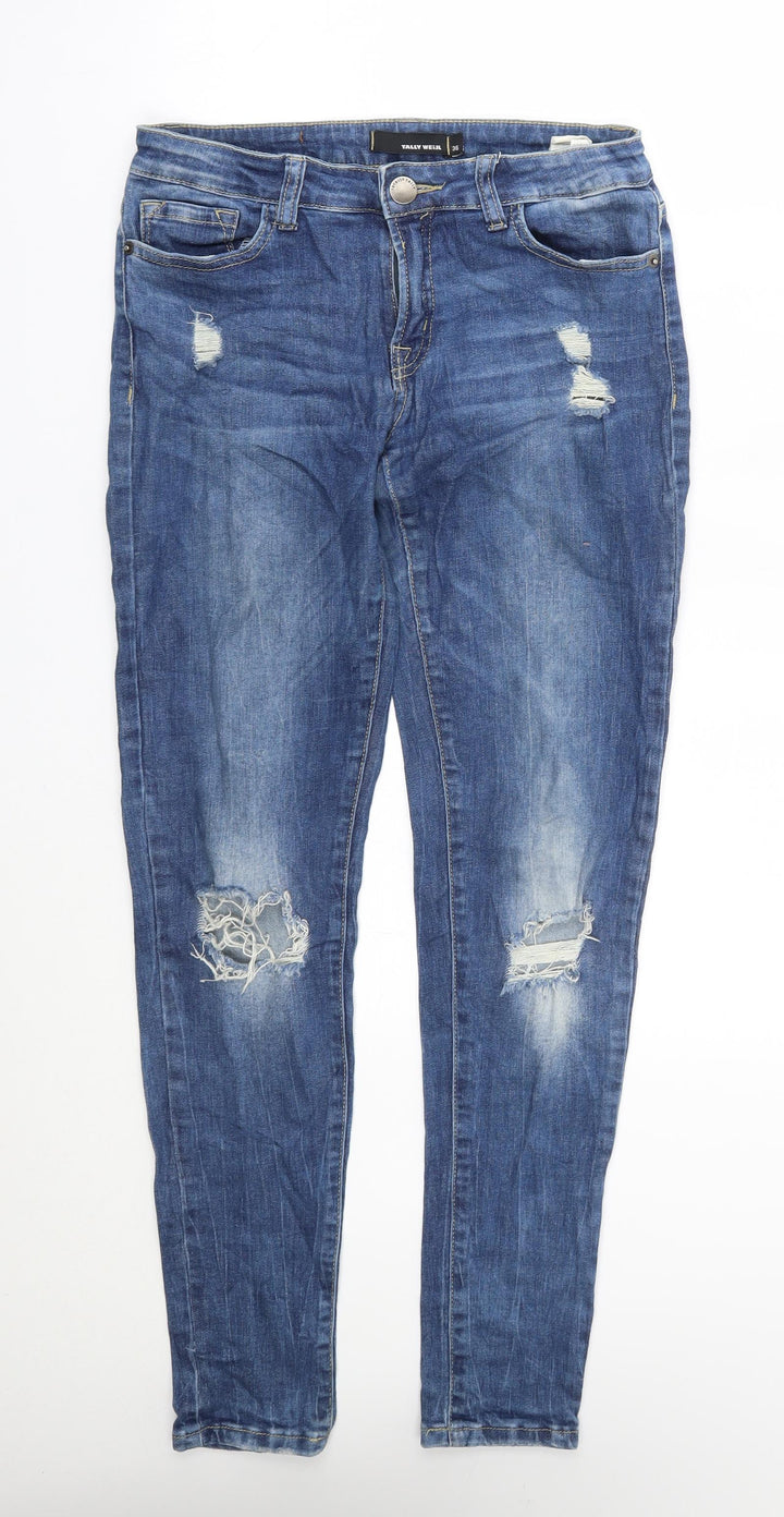 TALLY WEiJL Womens Blue Skinny Jeans Size 8 L28 in