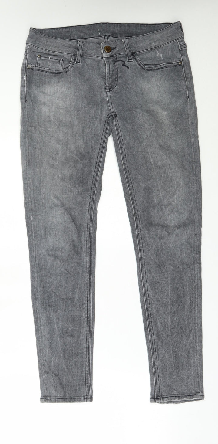 Rich & Royal Womens Grey   Skinny Jeans Size 28 L30 in