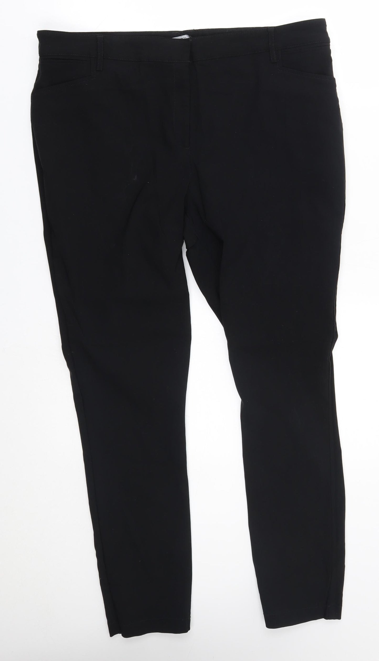 M&Co Womens Black   Trousers  Size 18 L27 in