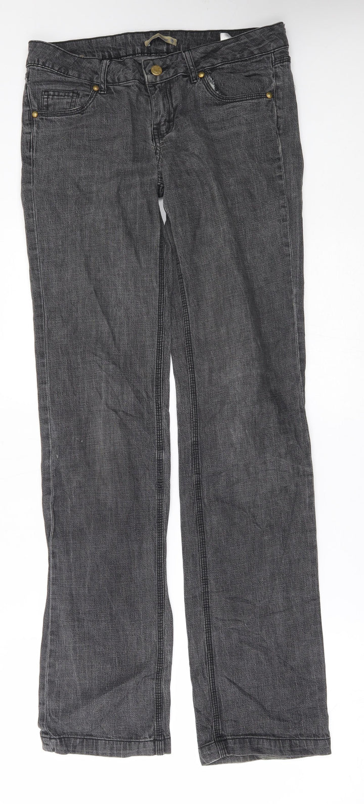 calliope Womens Grey Straight Jeans Size M L32 in