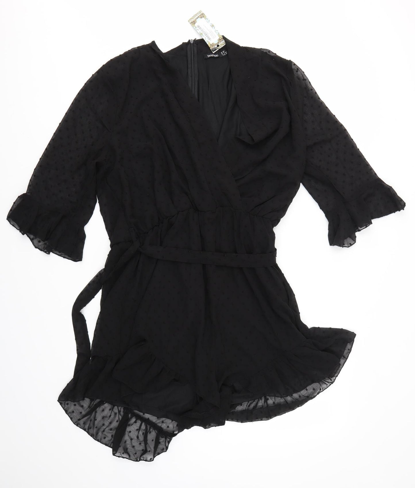 Boohoo Womens Black   Playsuit One-Piece Size 20
