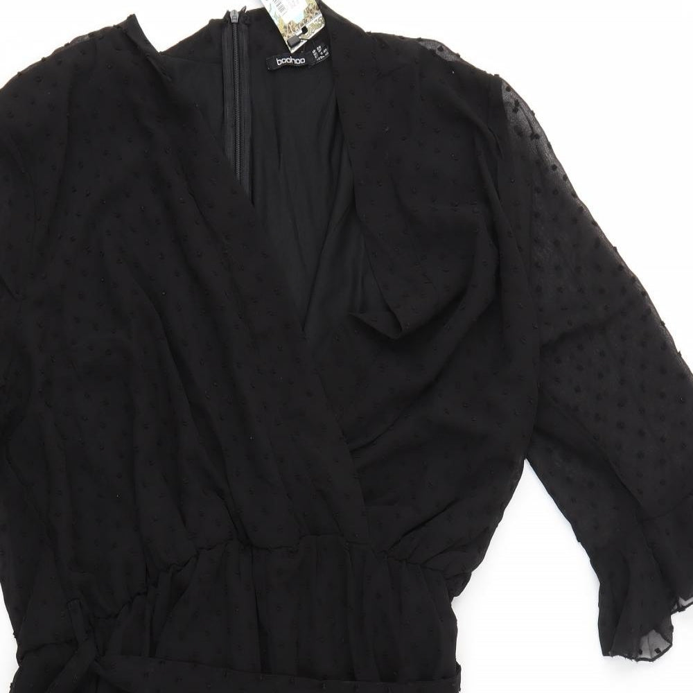 Boohoo Womens Black   Playsuit One-Piece Size 20